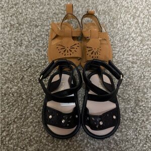 Stylish Black and Tan Kids Sandals